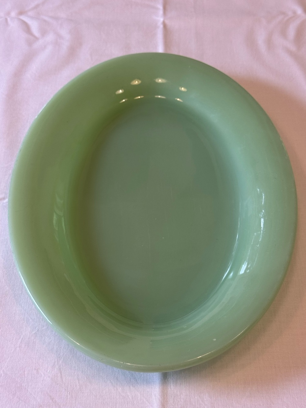 🍀 Anchor Hocking Fire-King Jadeite Oval Platter Restaurant Ware | Vintage USA